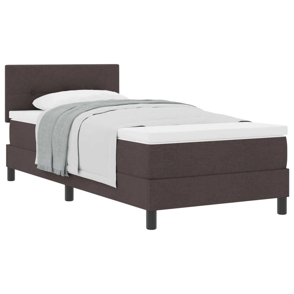 Letto a molle con testiera Marrone Scuro 90 x 200 cm Tessuto 3338660