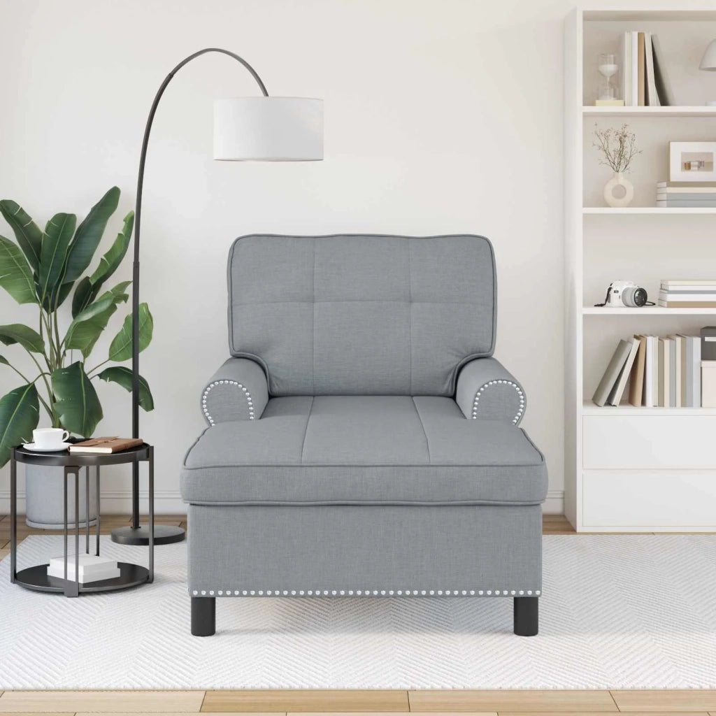 Chaise Lounge Grigio chiaro 91 x 157 x 91 cm Tessuto 42022930