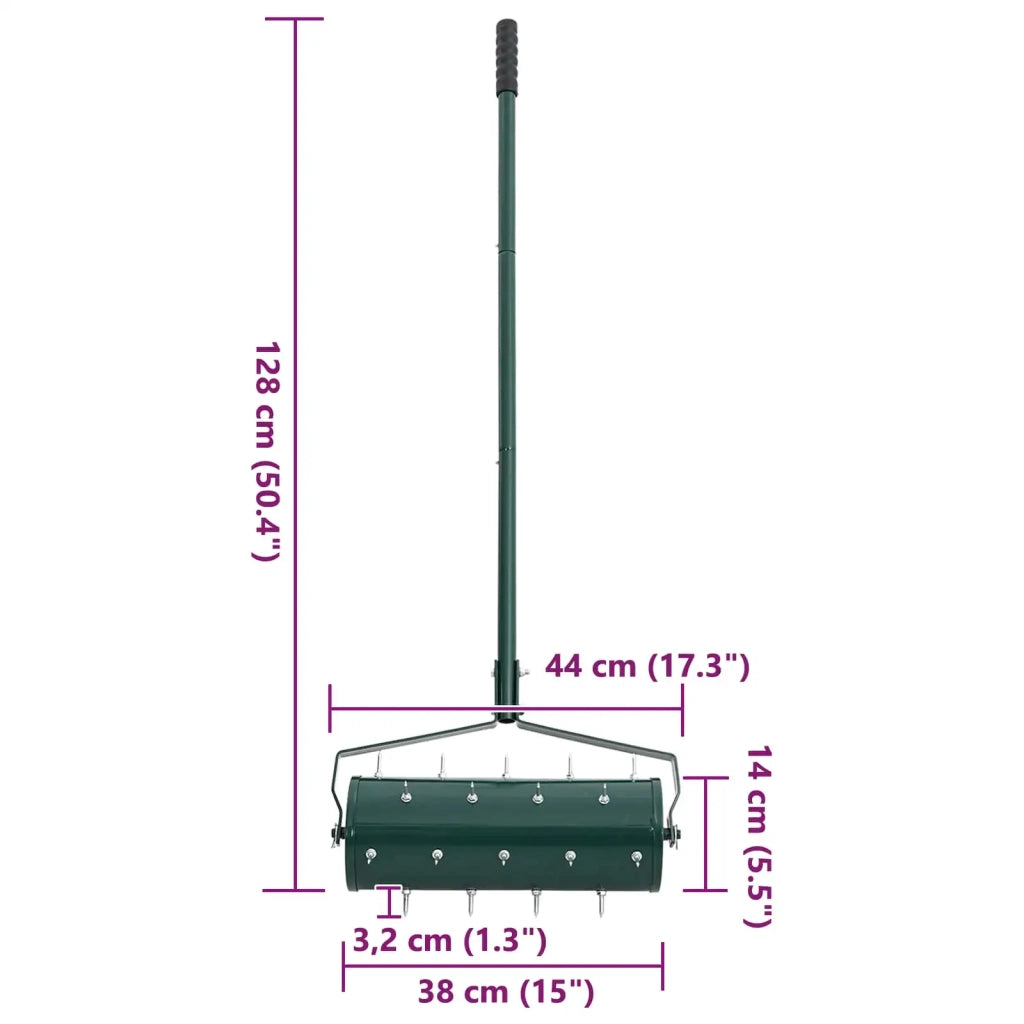 Rullo per Prato da Tirare con Pinze Aeratore Verde 128 x 38 cm CFW9609250