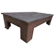 Tavolino in legno artigianale marrone 141x86x37h cm