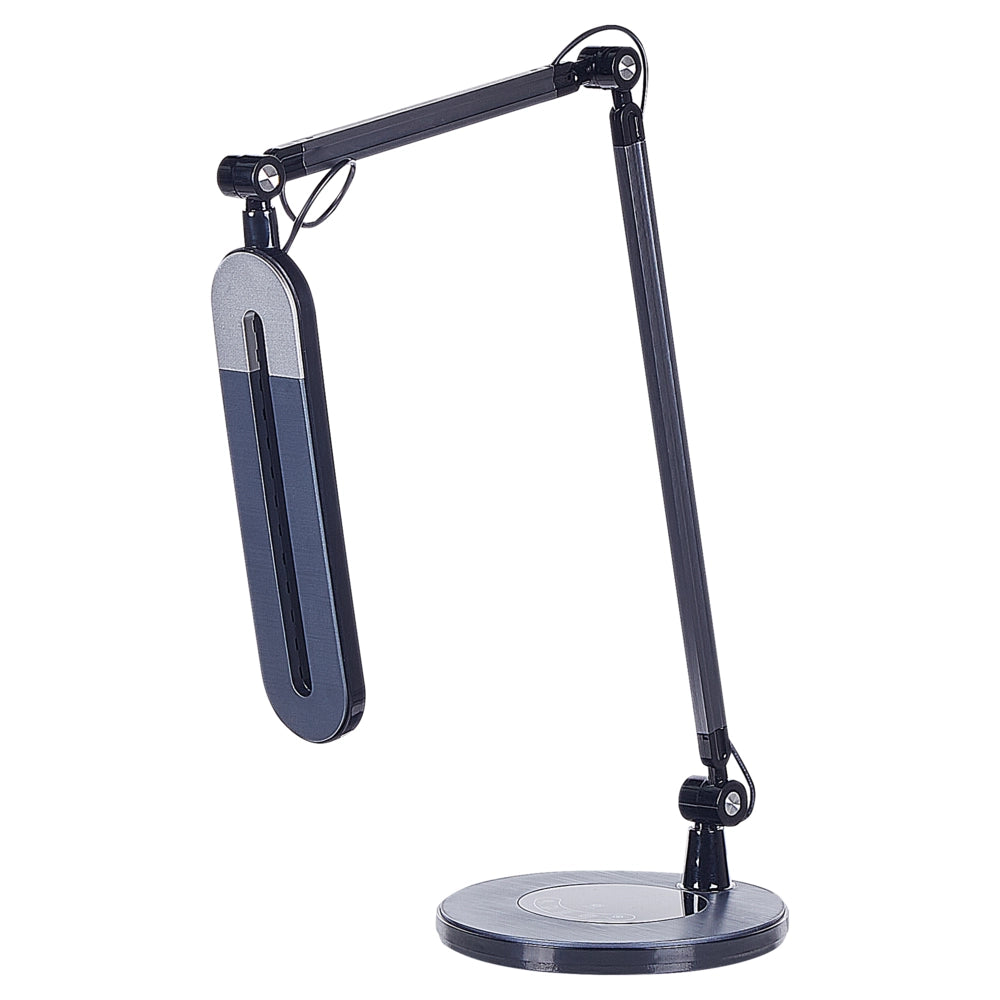 Lampada da tavolo nero LED intensità variabile braccio regolabile stile moderno cameretta ufficio