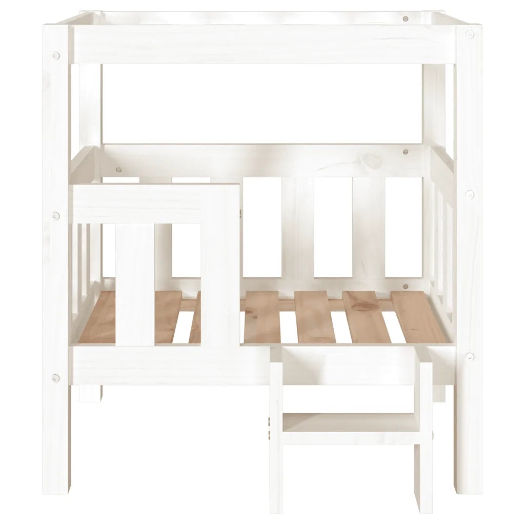 Cuccia per Cani Bianco 65,5x50,5x70 cm in Legno Massello di Pino 822373