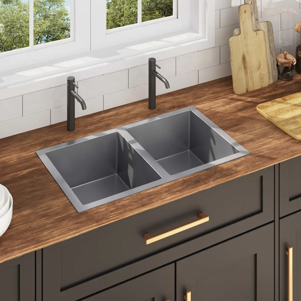 Lavello da Cucina Lavorato a Mano con Filtro in Acciaio Inox cod mxl 52147