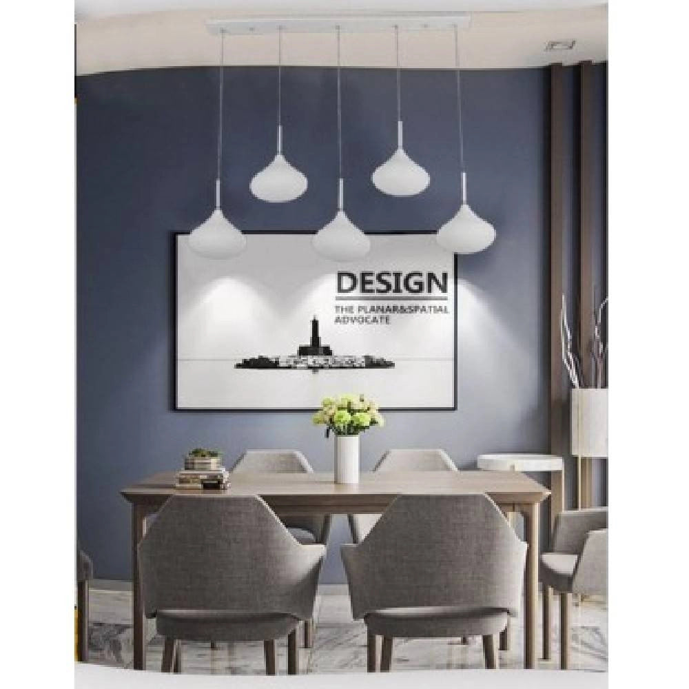 Trade Shop - Lampadario Da Soffitto A Sospensione Design A 5 Gocce 38w-76w 3000k-6500k B04 -