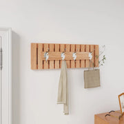 Appendiabiti da Parete 42x8,5x14 cm in Legno Massello di Nocecod mxl 82357