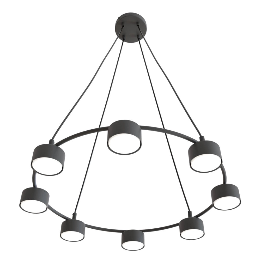 Lampadario STARLIT moderno nero 8 luci GX53 Ø64 Emibig