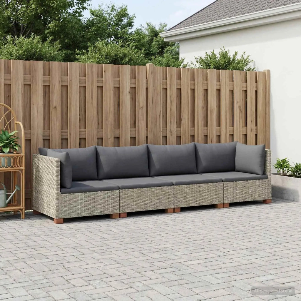 4 pz Set Lounge in Rattan con Cuscini GENDT Rattan naturale 3429861