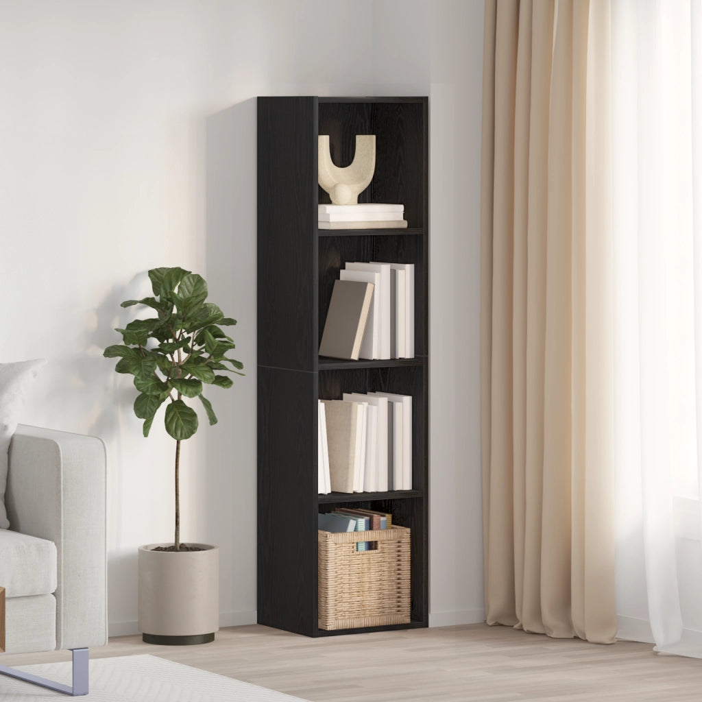 Cabinet per Libri/Cabinet per TV Rovere Nero 36x30x143 cm