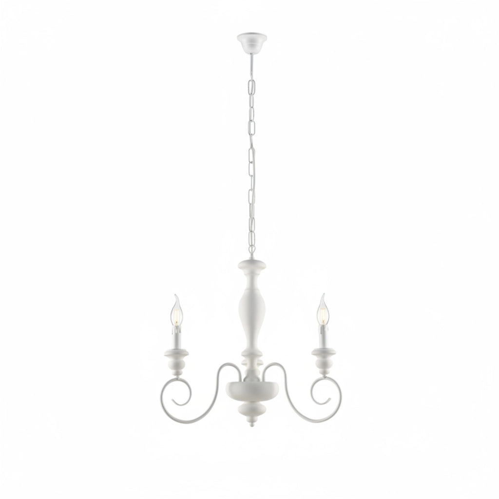 Lampadario Shabby Chic Cascina Bianco 3 Luci E14