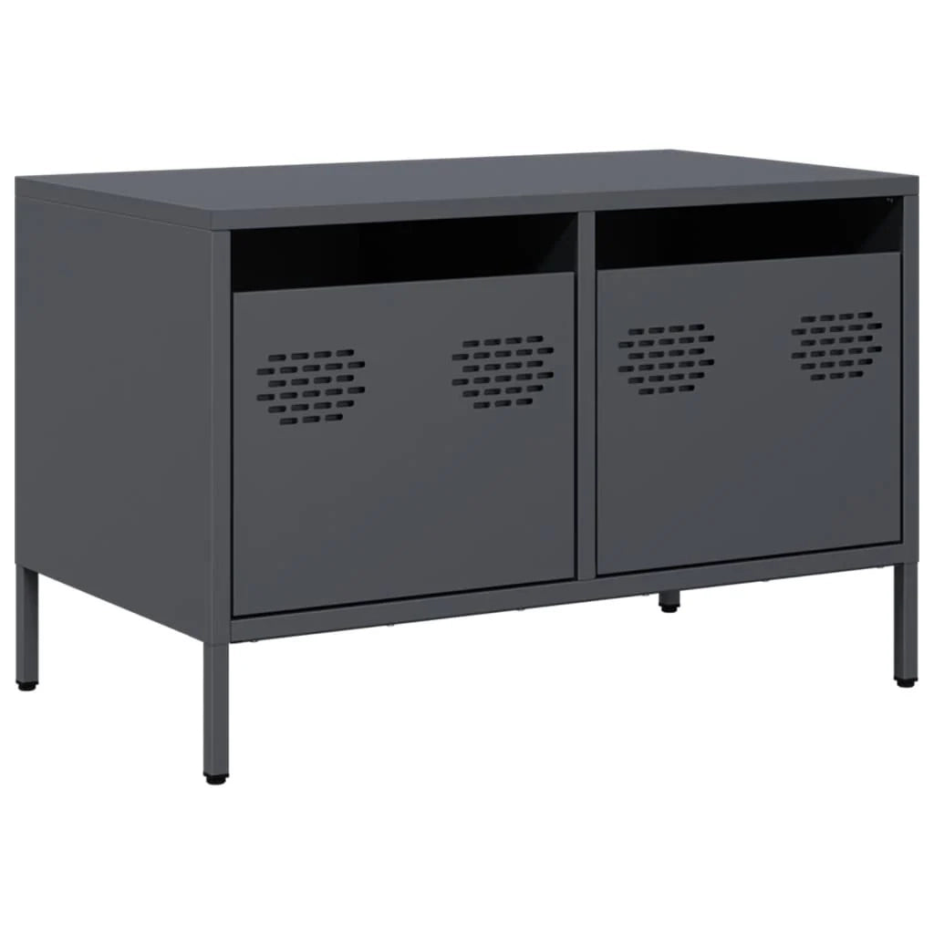 Mobile TV multimediale mensola TV credenza TV adatto per sala da pranzo soggiorno camera da letto 68 x 39 x 43,5 cm acciaio laminato a freddo antracite 02_0026400