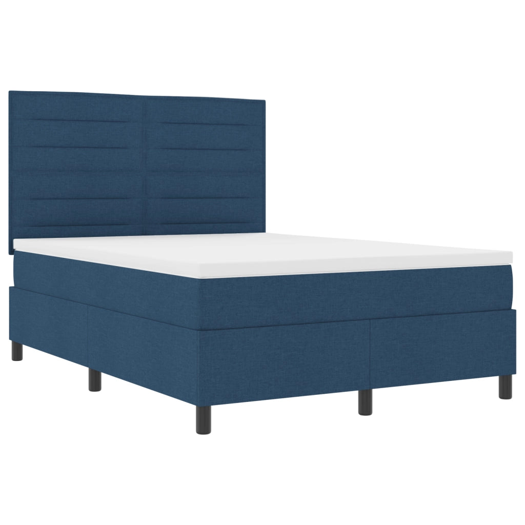 Letto a Molle con Materasso & LED Blu 140x190 cm Tessuto