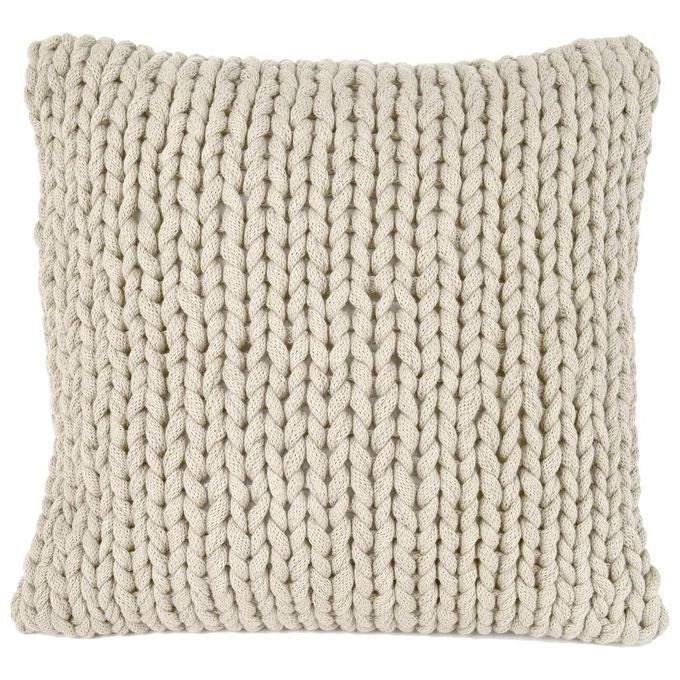 Nielsen HOME MARLIN Federa per Cuscino 50x50 cm in 100% Cotone con Maglia Grossa a Trecce Colore Bianco Panna