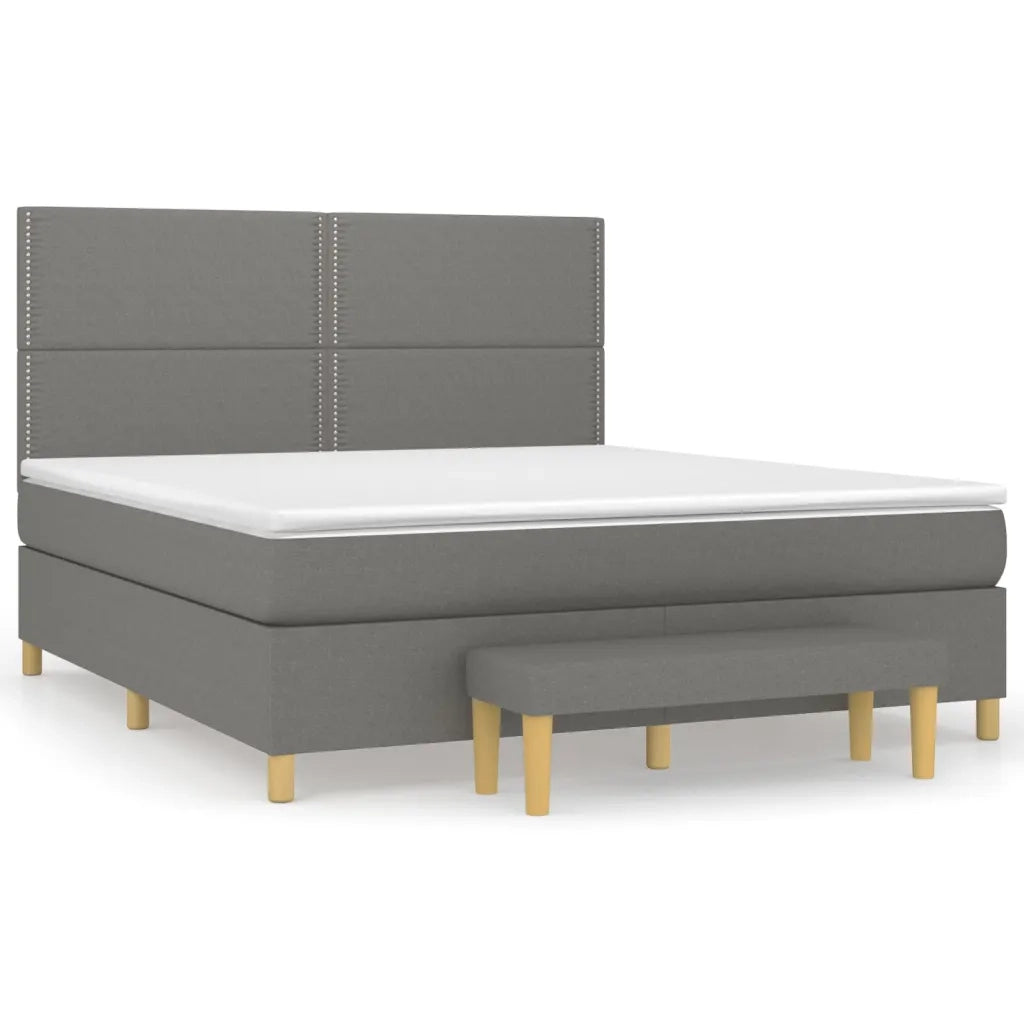 Giroletto a Molle con Materasso Grigio Scuro 180x200 cm Tessuto 3137094