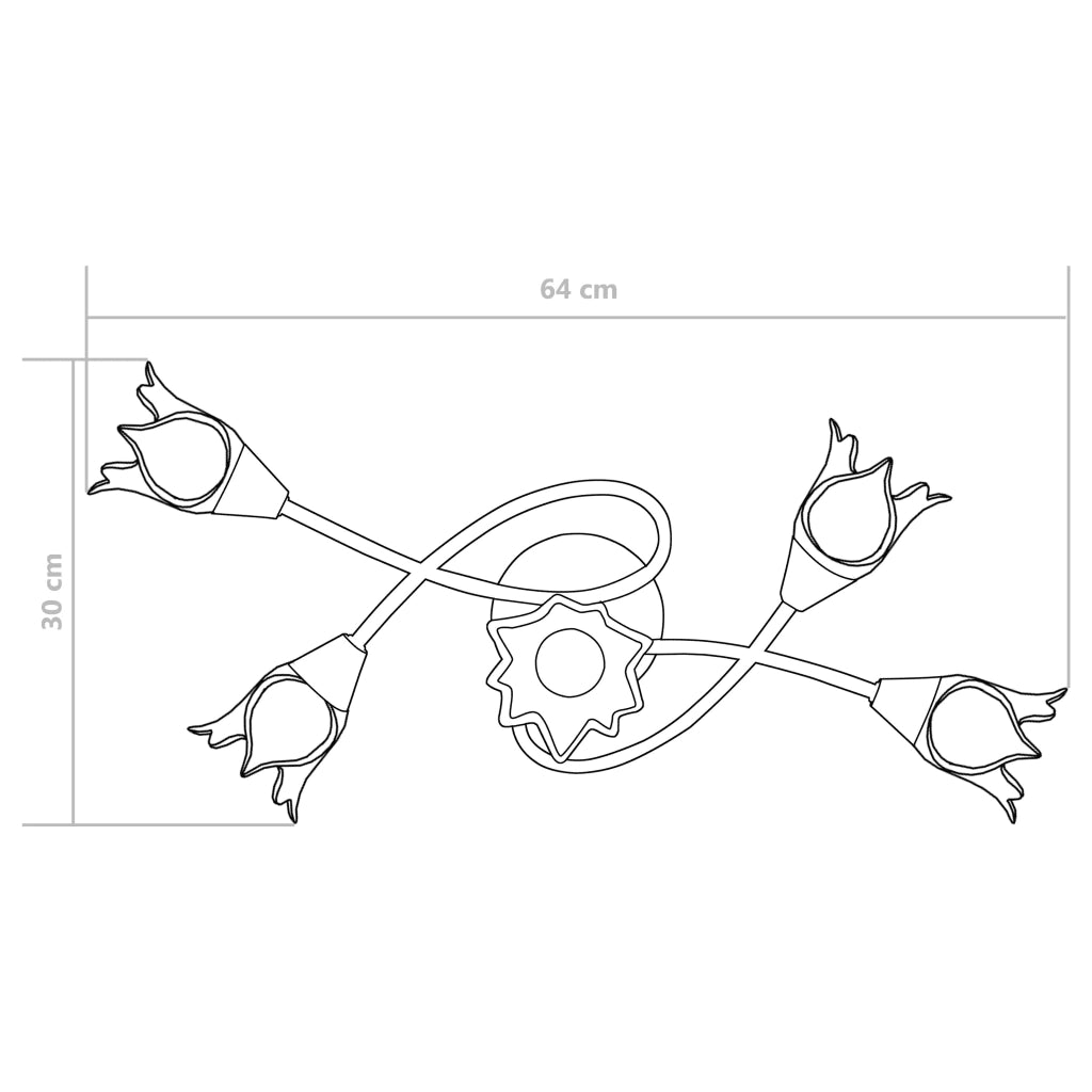 Lampadario con Paralumi in Vetro per 5 Lampadine E14 Tulipano CFW3406562