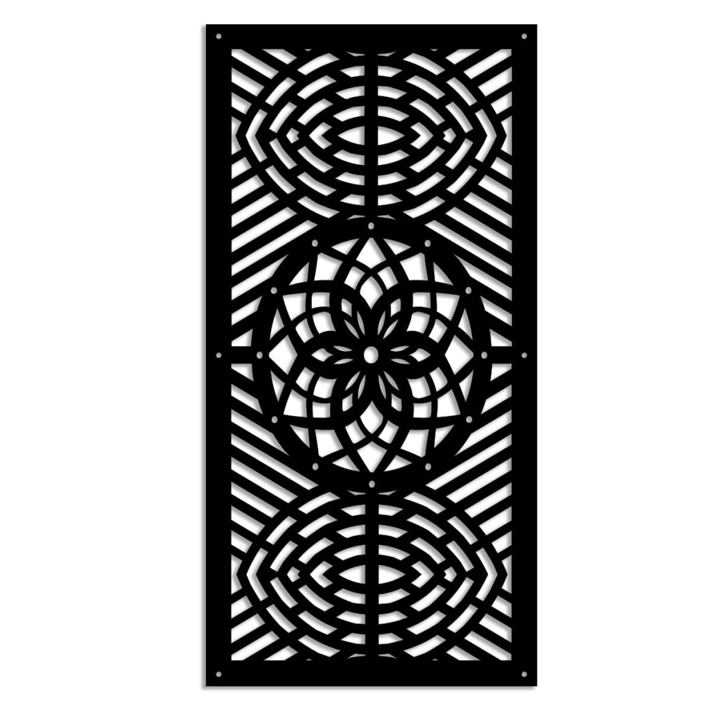 ABBEY ROSE - Pannello in PVC traforato - Parasole Misura: 50x150 cm, Colore: nero