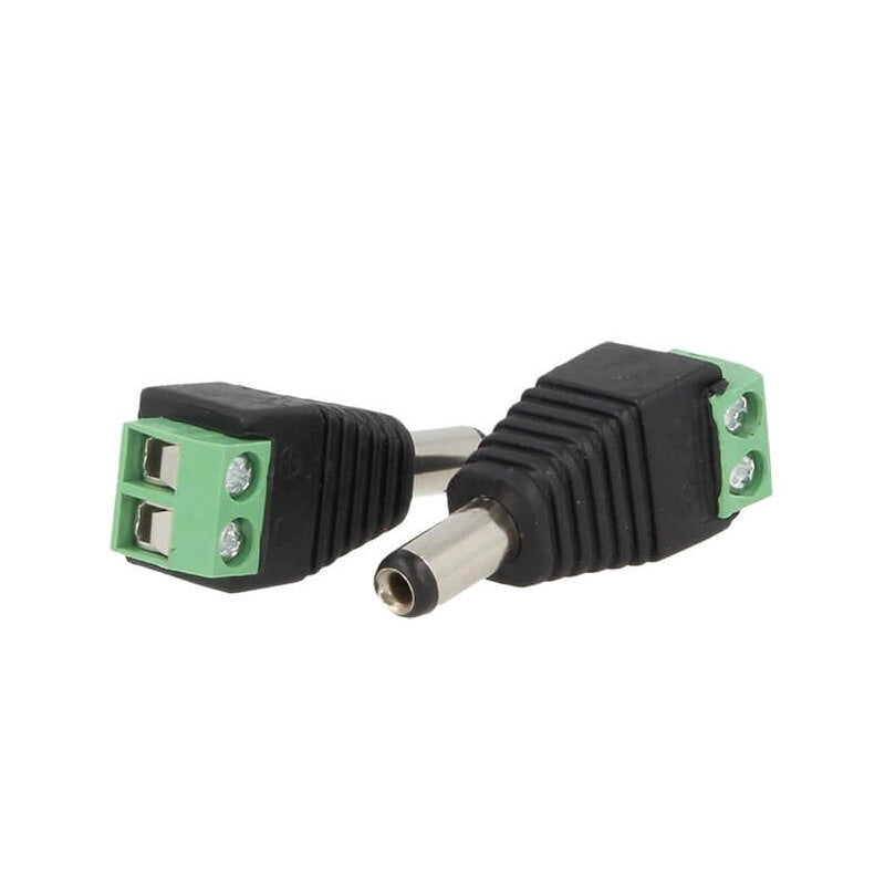 2 PZ Connettori Convertitori da Morsetti a Cavo Alimentazione DC JACK Maschio 5,5mm x 2,1mm