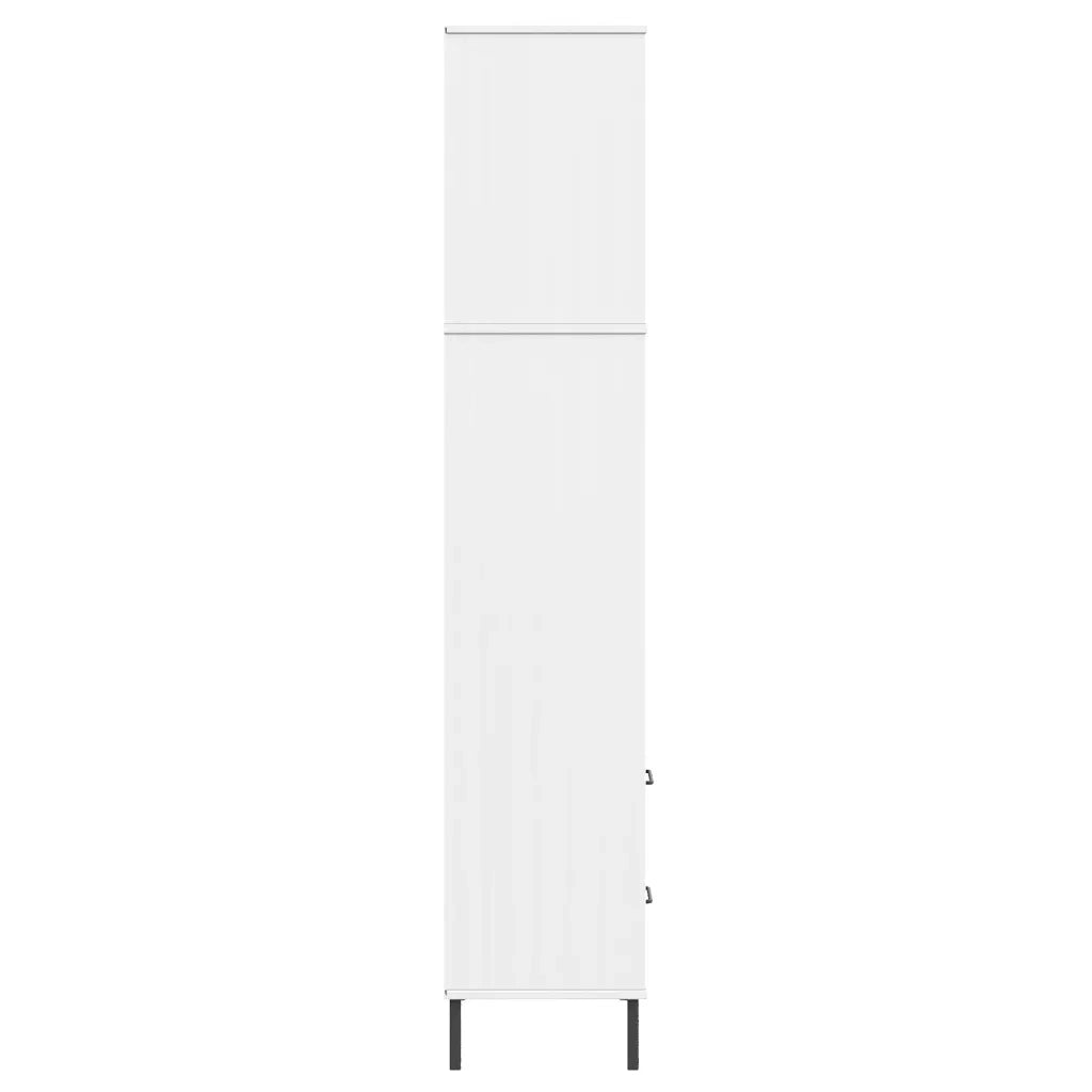 Libreria con 2 Cassetti Bianco 60x35x180 cm Legno Massello OSLO
