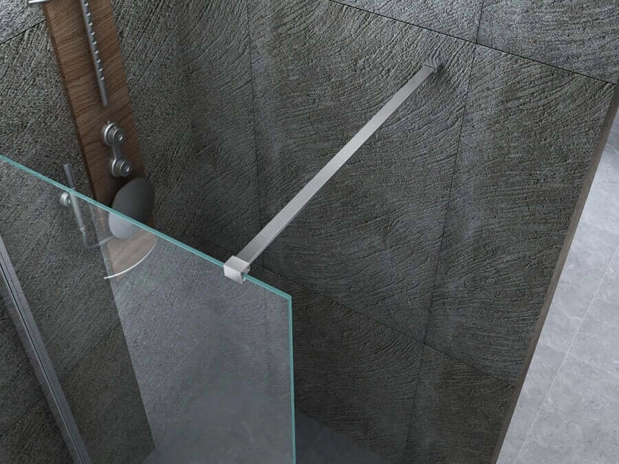 Parete Doccia Walk-In Trasparente 8mm H195cm - 140 cm