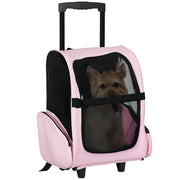 Carrello Trasporto per Cani 2 in 1 ¨C Zephmum ¨C Rosa 42x25x55 cm