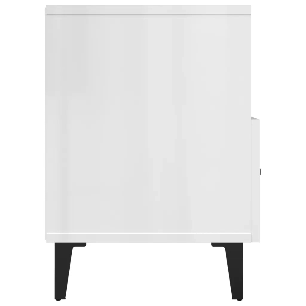Mobile Porta TV Bianco Lucido 80x36x50 cm in Legno Multistrato 812597
