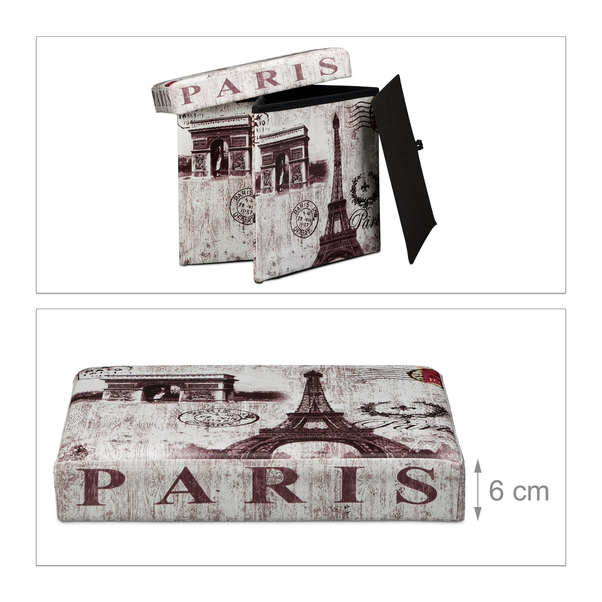 Sgabello pieghevole contenitore panca pieghevole 38 x 38 cm multicolore 2013095