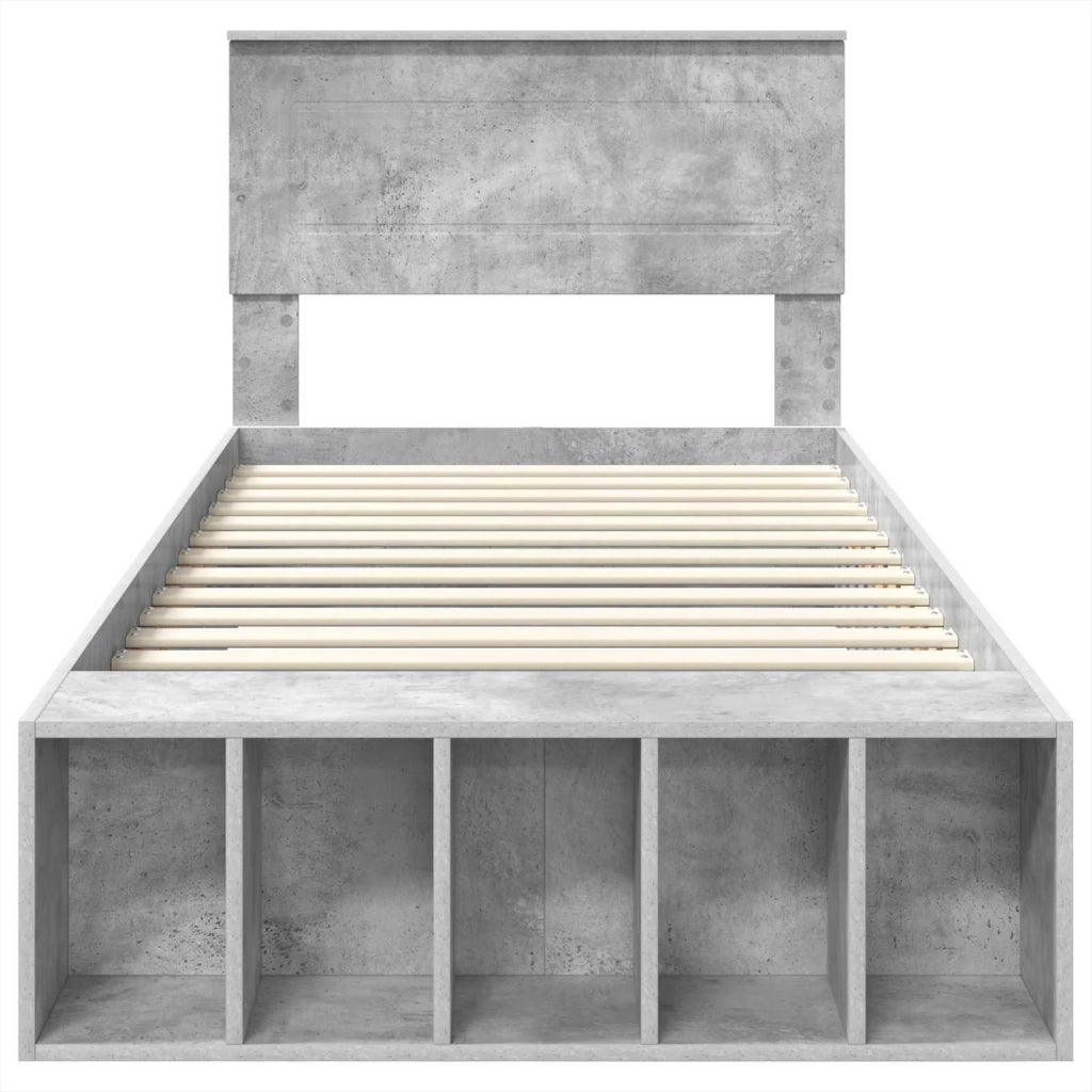 Struttura del letto con lo scaffale Grigio cemento 90 x 200 cm 3408399