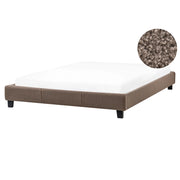 Letto 180 x 200 cm in bouclé bianco crema con rete a doghe senza testiera 160 x 200 cm