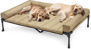 Letto Esterno per Cani Elevato, Letto per Cani Elevato con Cuscino Removibile, Letto per Cani Elevato con Ventilazione per Teslin Mesh per Casa e Giardino, Beige 150 x 95 x 22,5 cm
