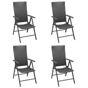 Sedie da Giardino 4 pz in Polyrattan Nero cod mxl 10001