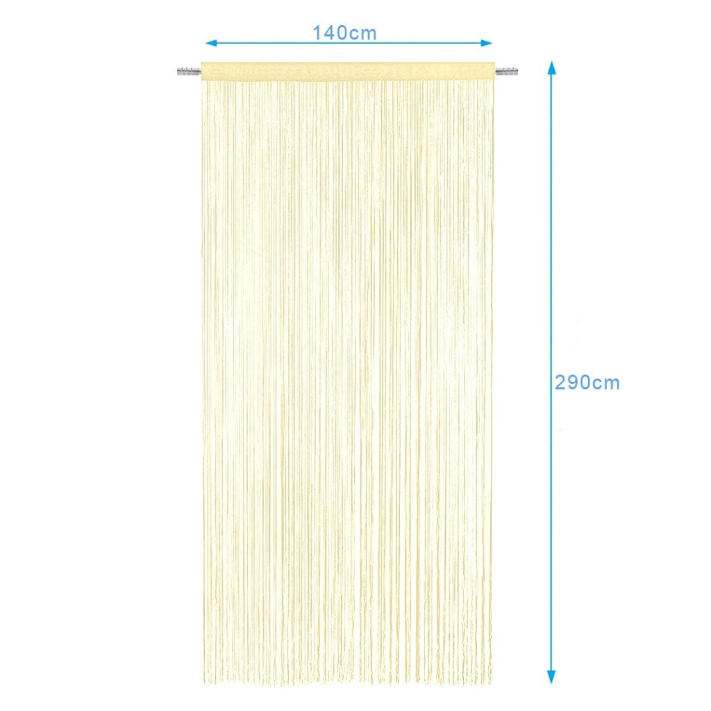 Tenda a Fili Elegante Per Porte Finestre Pannello 140x290 Cm Divisorio Camere Stanze Ambienti Oro