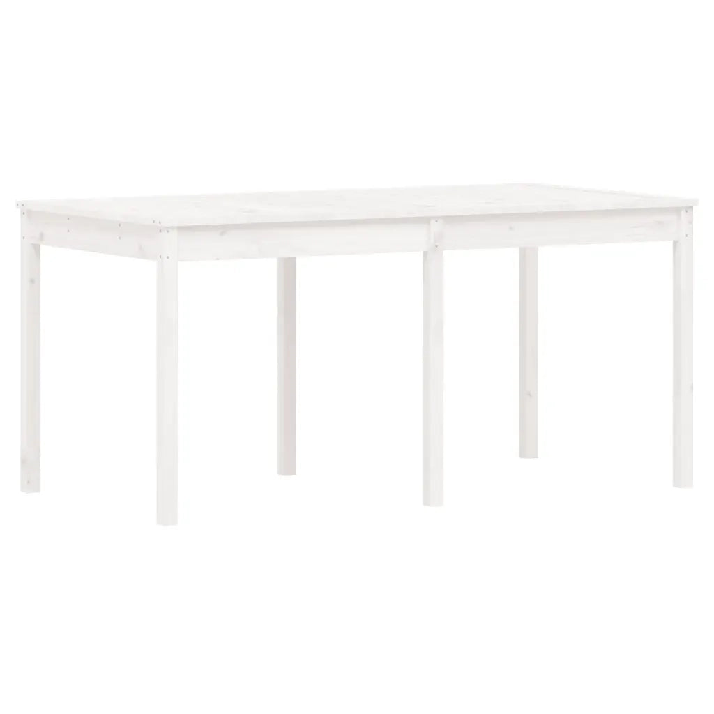 Set da Pranzo per Giardino 7pz Bianco in Legno Massello di Pino 3154708