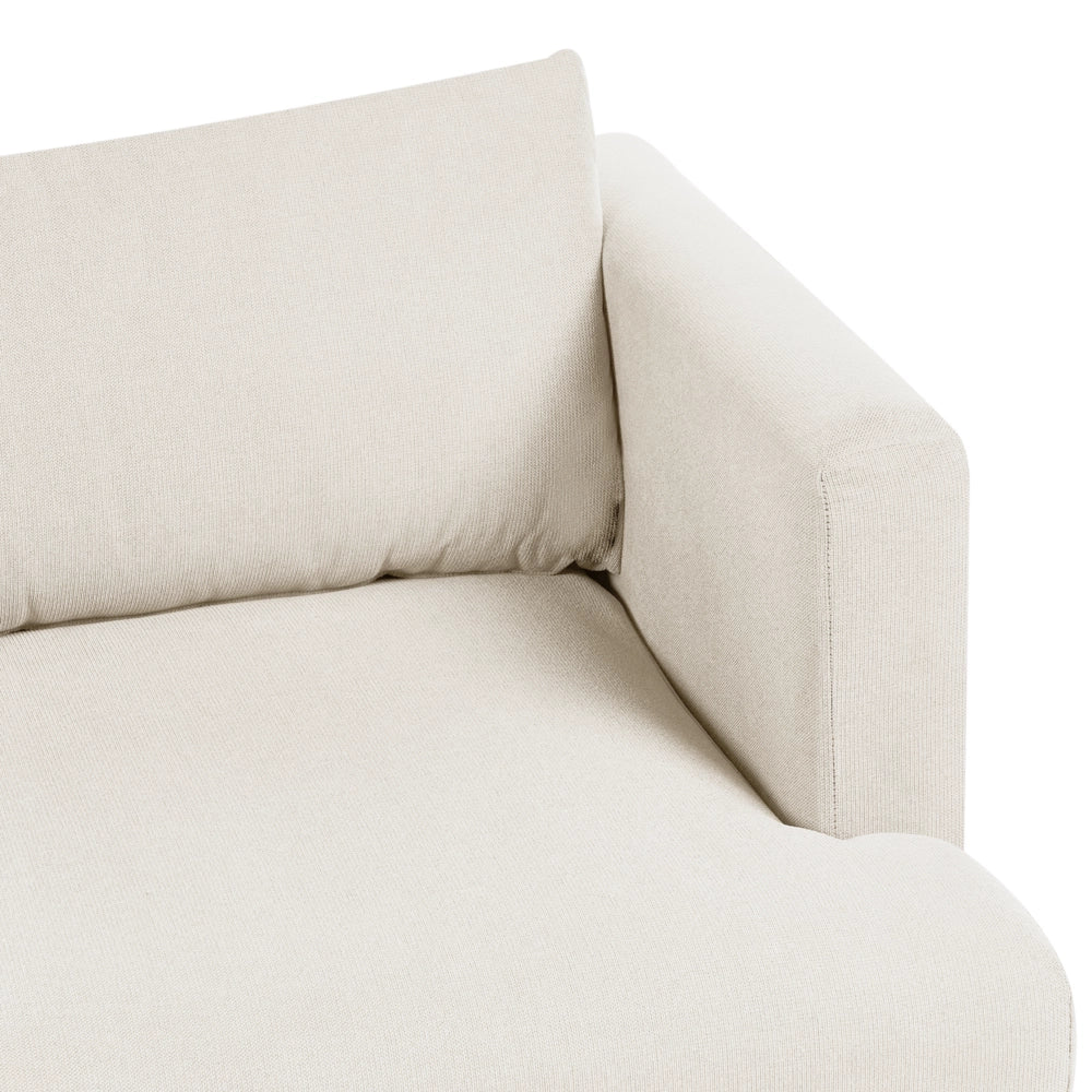Divano a 3 posti in tessuto Beige chiaro Gambe in legno scuro Soggiorno in stile moderno