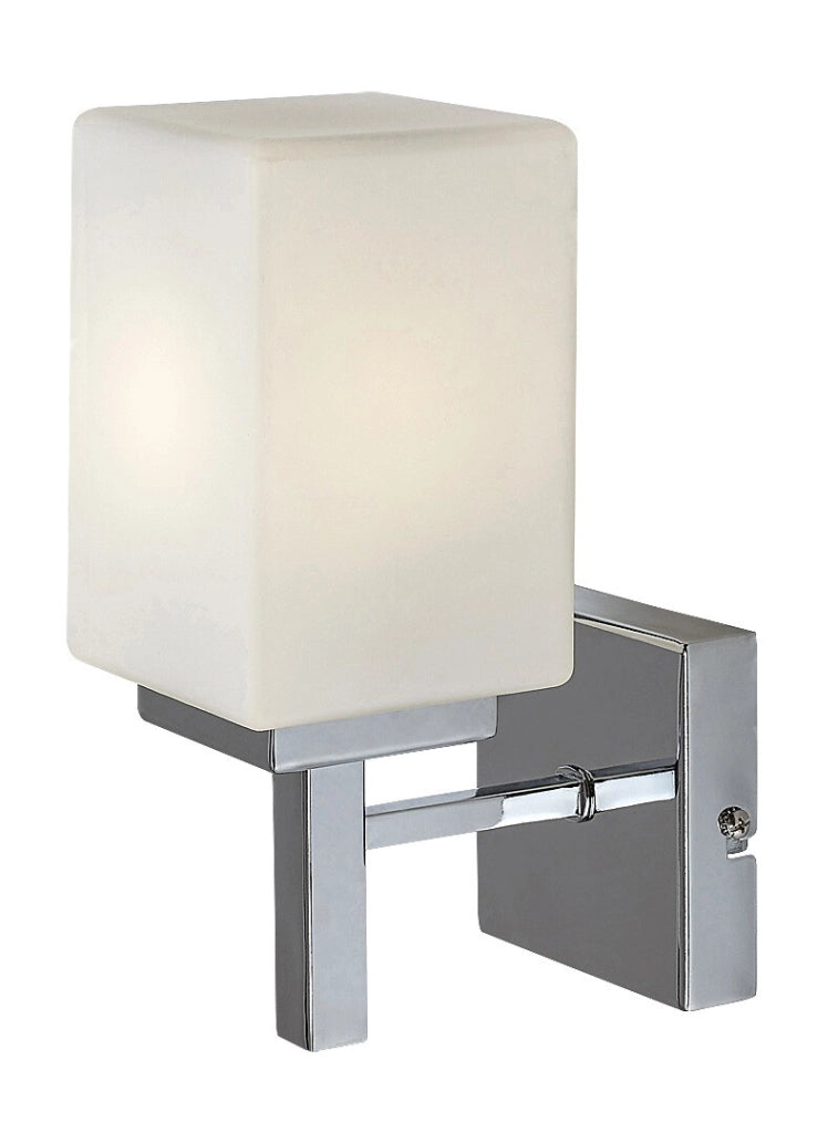 Applique bagno cromata vetro bianco E14 10W Zenkai Rabalux
