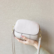 Borsa a tracolla piccola da donna in vera pelle, modello Hobo, colore bianco
