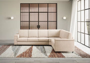 Divano marrak 3 posti  (tre sedute da 60cm) + angolo + divano 2 posti( due sedute da 60cm) misure esterne l.286x226 | beige - Mobili 2G