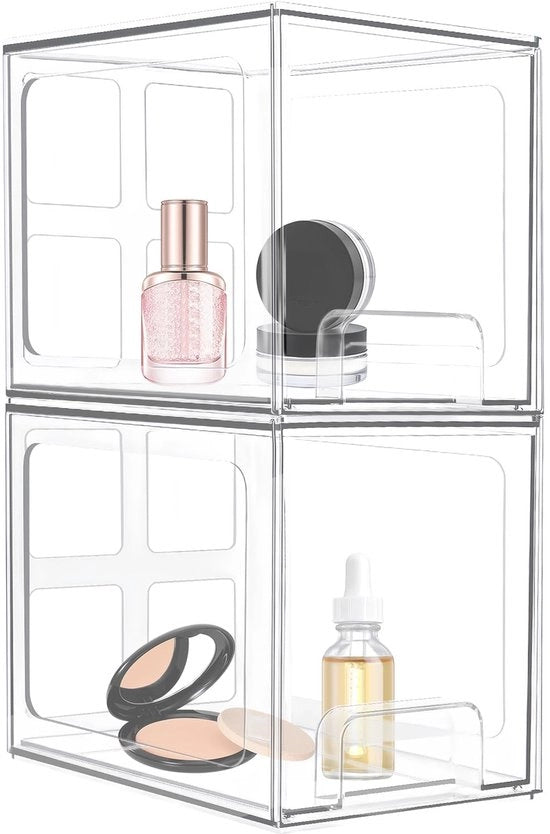 Organizzatore di carrello trasparente, 19,05 x 15,24 x 16,7 cm, organizzatore di bagno, organizzatore di cosmetici per carrello, carrello per bagno, organizzatore di carrello per tavolo da toeletta (A)