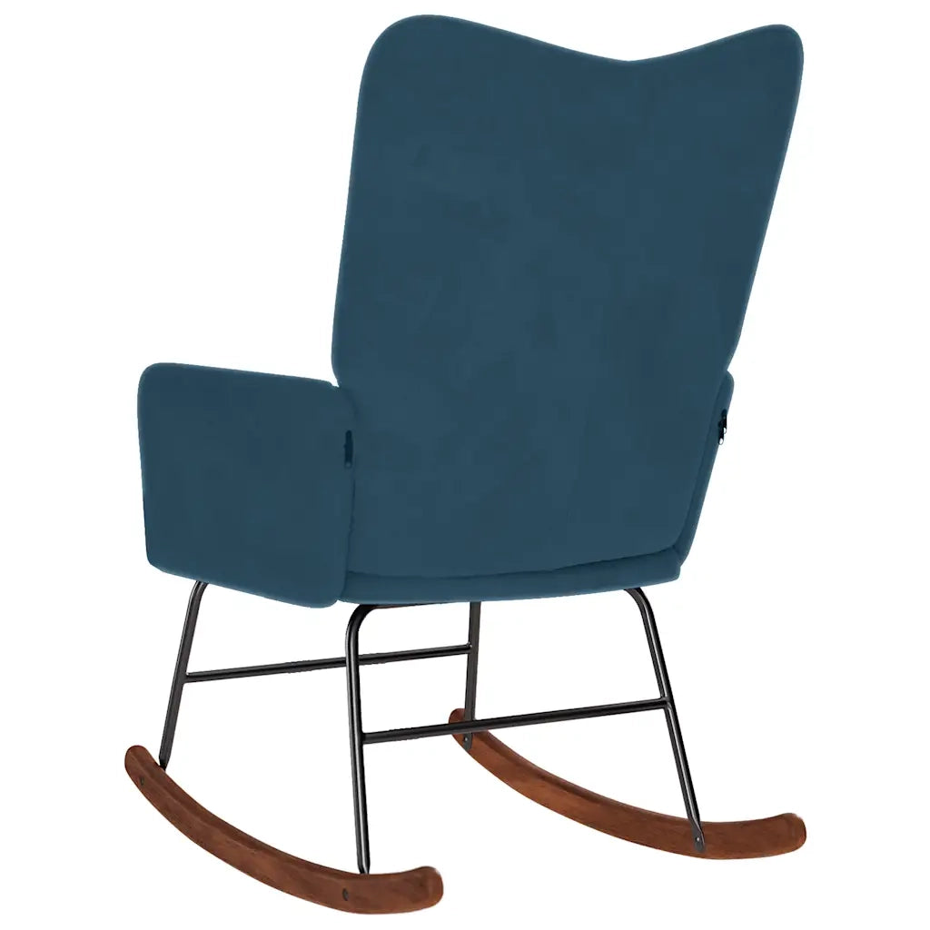 Sedia a Dondolo Blu in Velluto CFW2220666