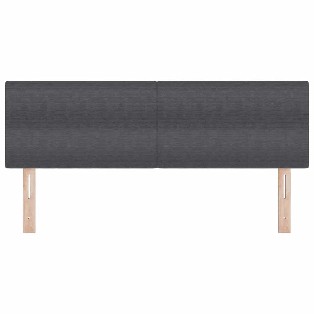 Testiera LED con testiera Grigio scuro 144 cm Tessuto in Cords 3338026