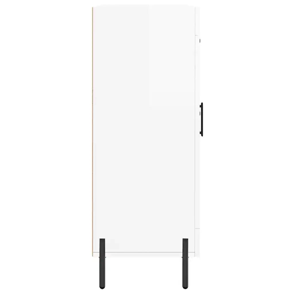 Credenza-Buffet-Armadio da cucina 69,5x34x90 cm in Legno Multistrato Bianco Lucido 371190