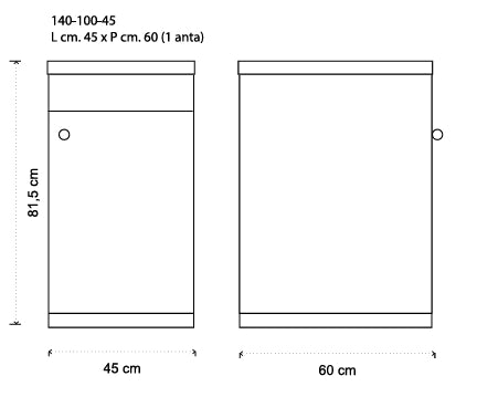 Lavatoio 45x60 con mobile ad 1 anta in ABS con tavola in propilene - Bianco