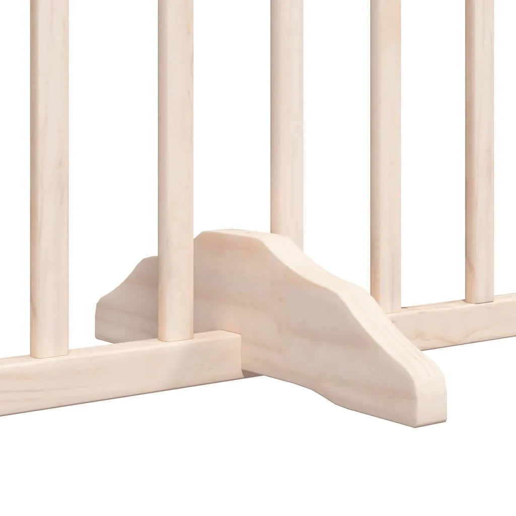 Cancelletto di sicurezza per cani con porta pieghevole 6 pannelli legno di pioppo marrone 02_0023017