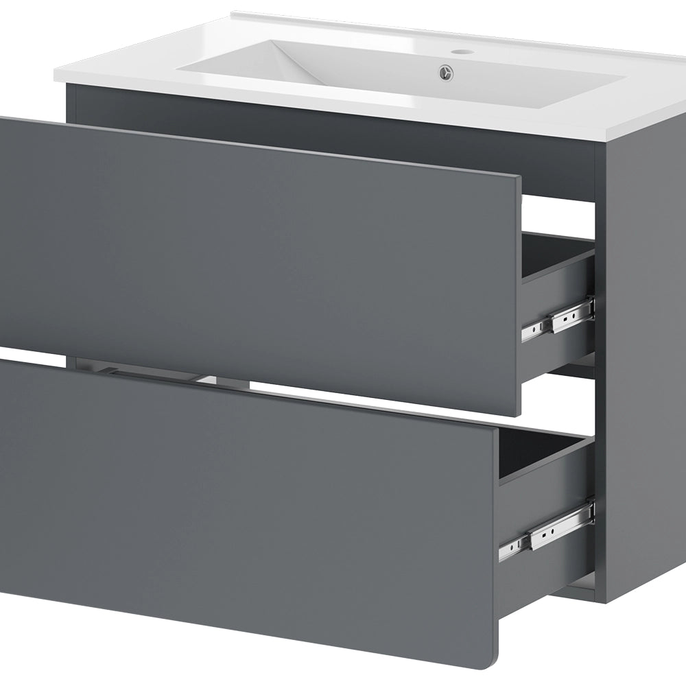 Vicco Set mobili bagno Grigio 2 parti