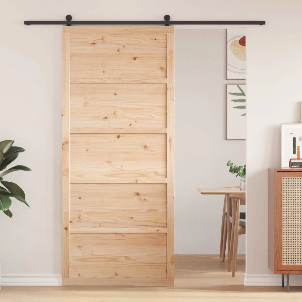 Porta del fienile Naturale 80 x 2,5 x 208 cm