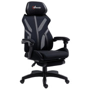 Sedia Gaming con Poggiapiedi Retrattile ¨C zephmum ¨C Nero 65x65x119-129 cm