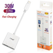 Trade Shop - Adattatore Otg 2in1 Interfaccia 8 Pin A Porta Usb2.0 + Lightning Carica 30w Otg597 -