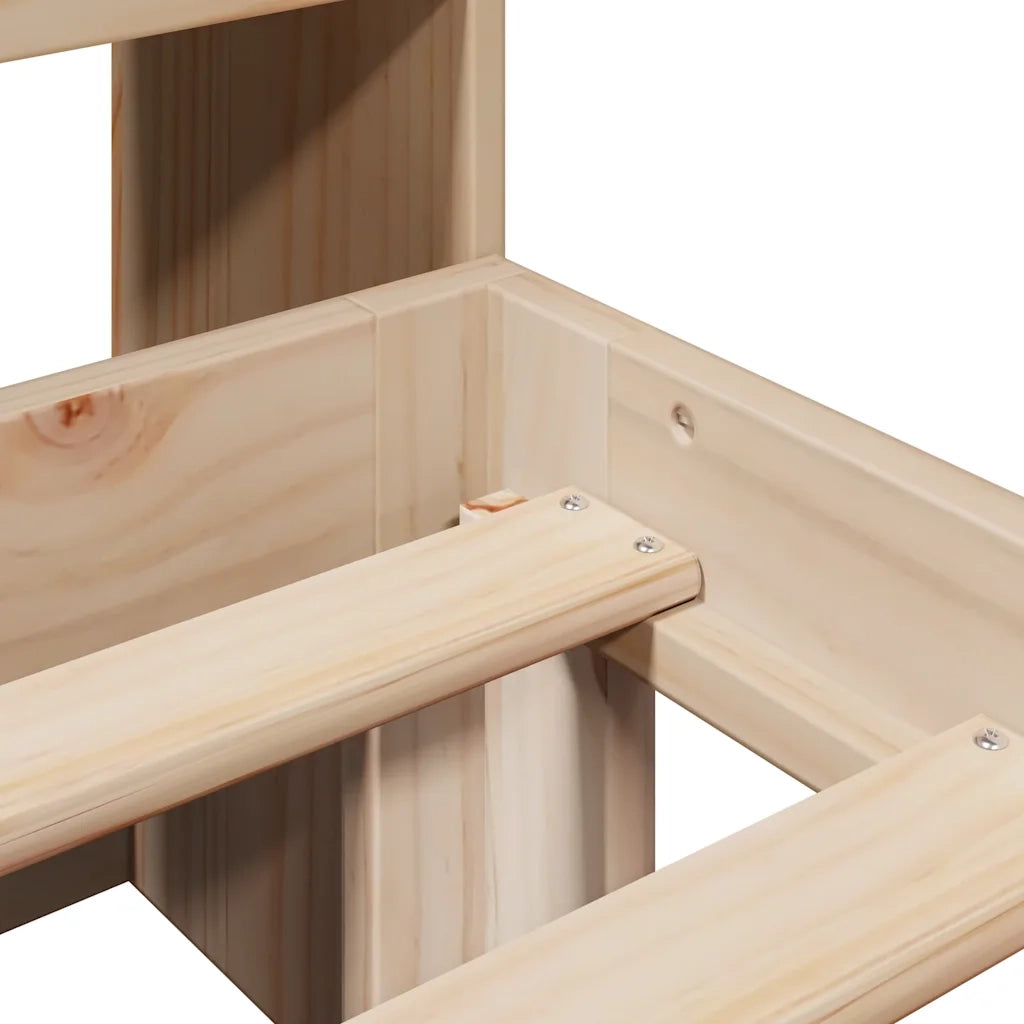 Letto Libreria senza Materasso 90x190 cm Legno Massello Pino 3322743