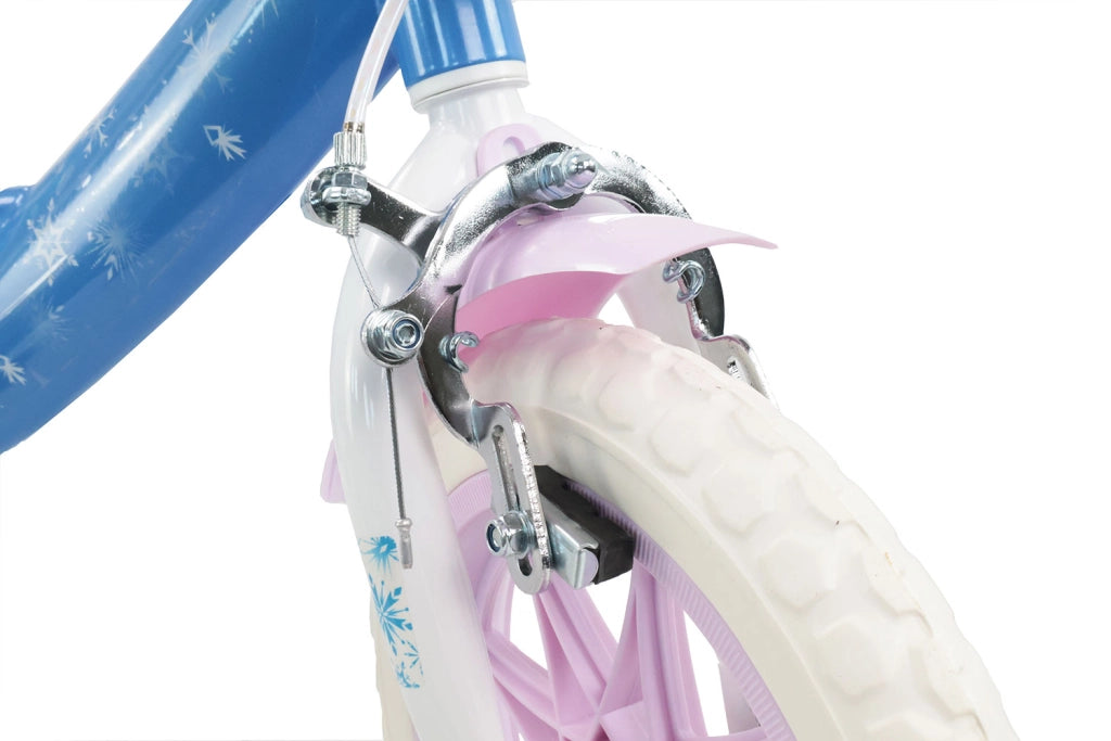 Bicicletta per Bambine 12" Disney Frozen Freno Caliper e Stabilizzatori in Acciaio Hi-Ten Azzurro