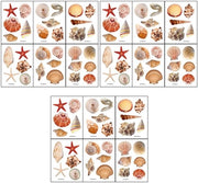 Stickere per pavimento da bagno con conchiglie antiscivolo 18 pezzi, applicazioni per bagno antiapplicazione, decorazione marina PVC antiscivolo, cintura per bambini