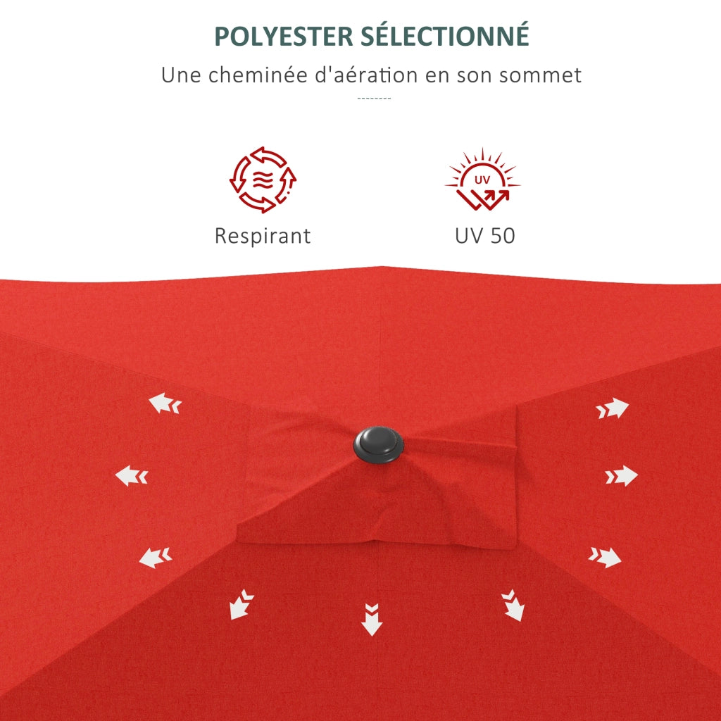 Tendalino rettangolare inclinabile 2x3 m ¨C zephmum ¨C rosso, poliestere, alta densit¨¤ 180 g/m2