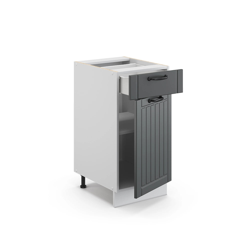 Mobiletto base per cucina Fame-Line Antracite rustico/Bianco 40 cm, PL Marmo Vicco